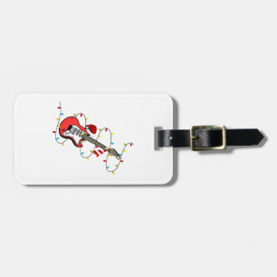 Electric Guitar Santa Claus Music Christmas Lover  Luggage Tag