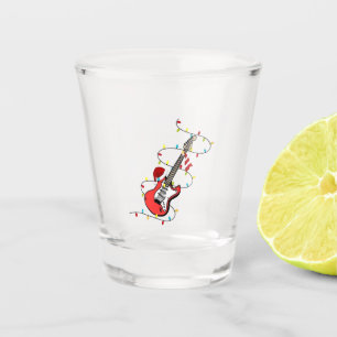 Electric Guitar Santa Claus Music Christmas Lover  Shot Glass