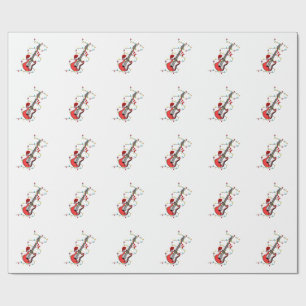 Electric Guitar Santa Claus Music Christmas Lover Wrapping Paper