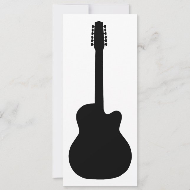 electric guitar silhouette invitation (Front)