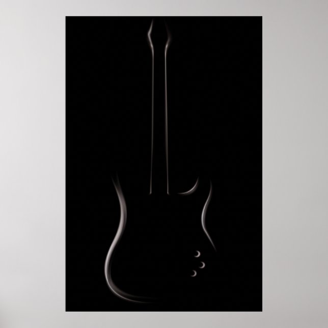 Electric Guitar Silhouette Poster (Front)