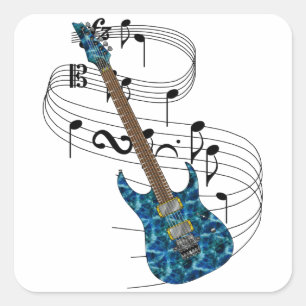 Electric Guitar Square Sticker