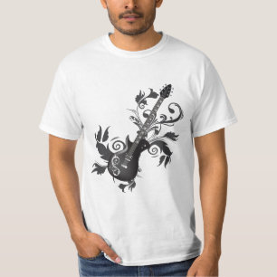 Electric Guitar, Swirls And Abstract leaves T-Shirt