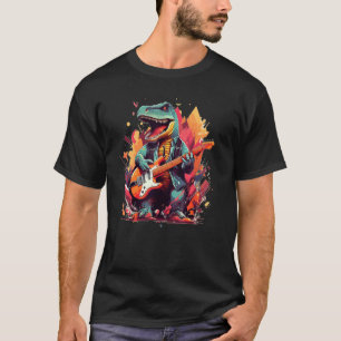 Electric Guitar T Rex Dinosaurs for Musican and Ro T-Shirt
