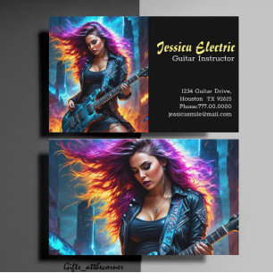 Electric Guitar Teacher Business Card