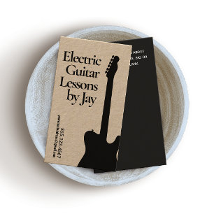 Electric Guitar Teacher Guitarist Kraft  Business Card