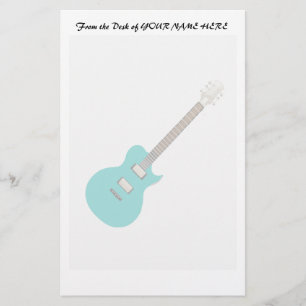 electric guitar teal.png stationery