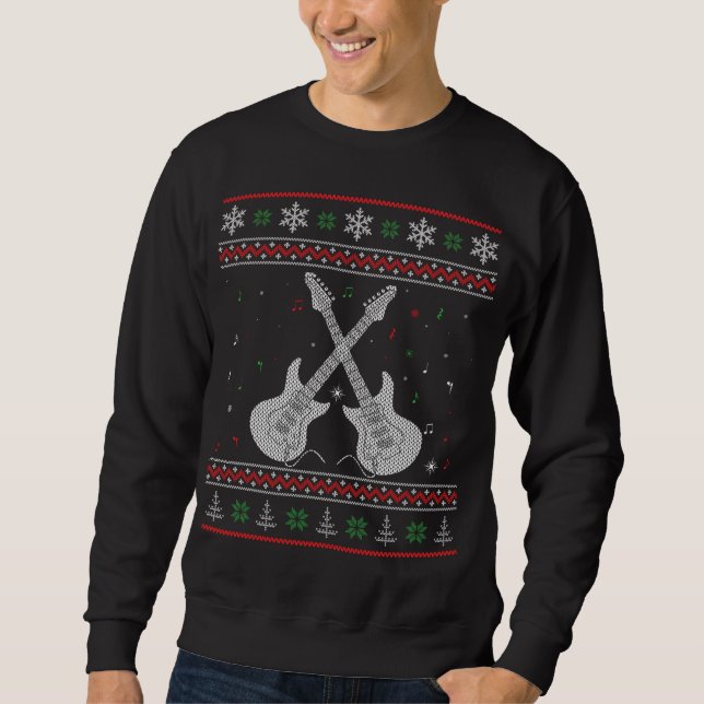 Electric Guitar Ugly Christmas Sweater Style (Front)