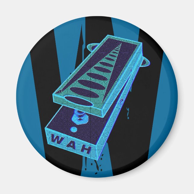 Electric Guitar Wah Wah Pedal Blue Magnet (Front)
