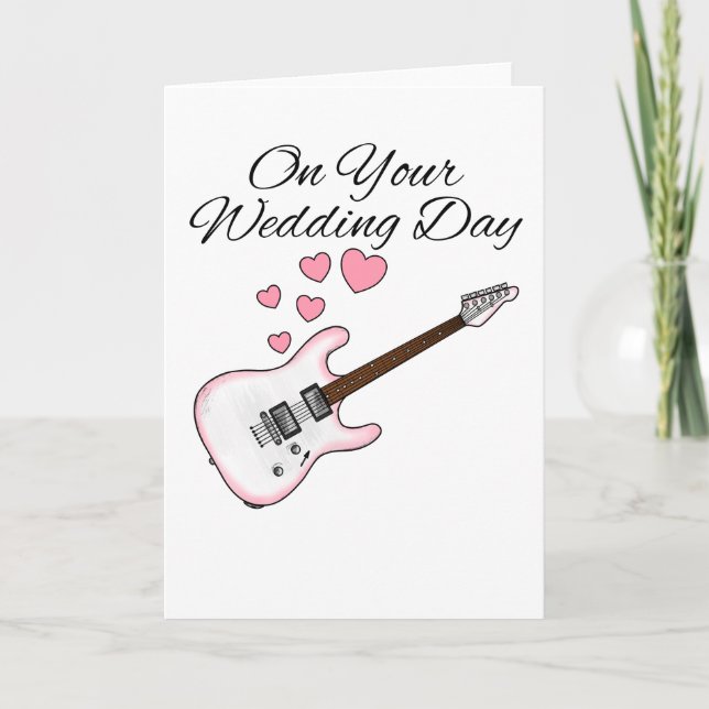 Electric Guitar Wedding Card Guitarist Musician (Front)