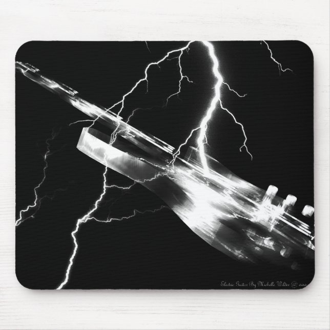 ELECTRIC GUITAR white Mouse Pad (Front)