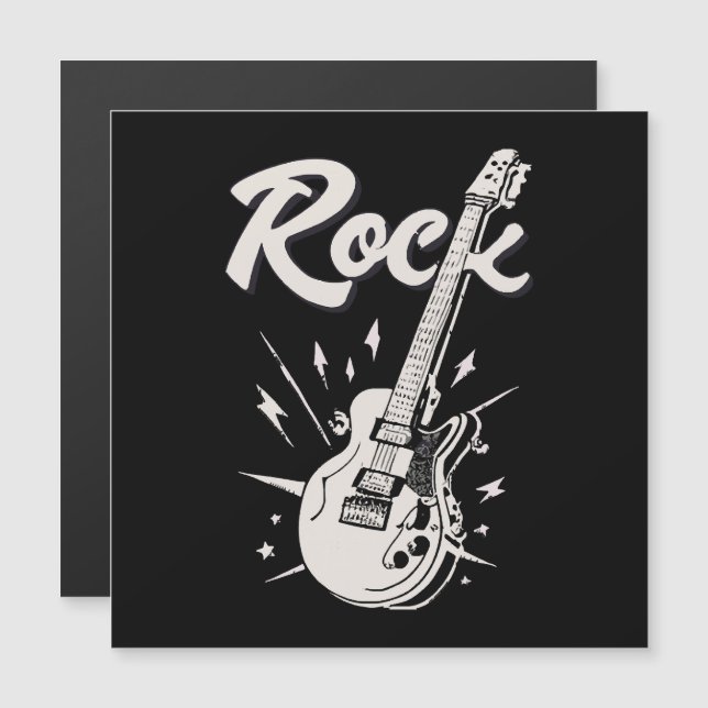 Electric guitar with rock word (Front/Back)