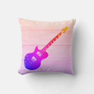 Electric Guitar & Wood Pop Art Cushion