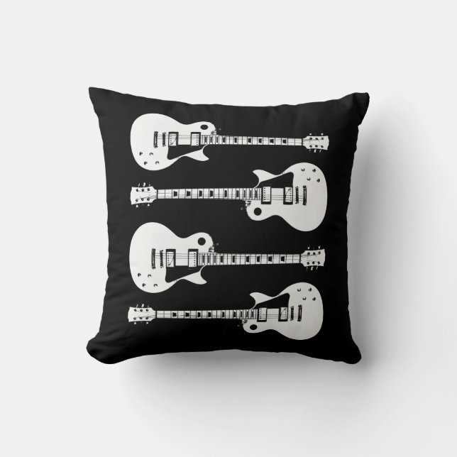 Electric Guitars Graphic in White Cushion (Front)