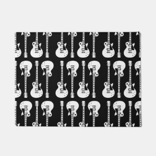 Electric Guitars Graphic in White Doormat