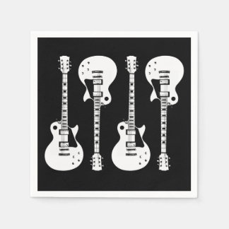 Electric Guitars Graphic in White Napkin