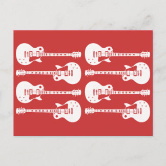 Electric Guitars Graphic in White Postcard