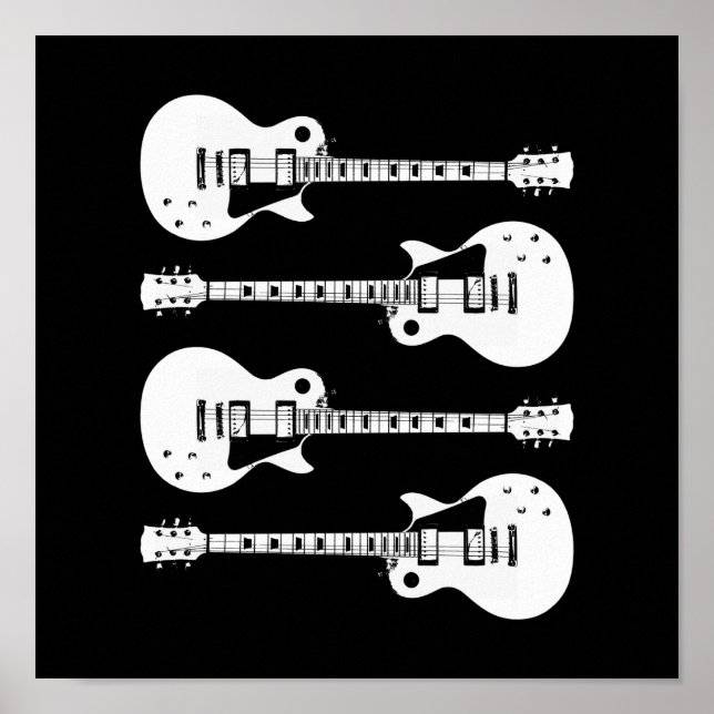 Electric Guitars Graphic in White Poster (Front)