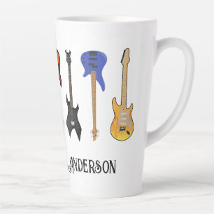 Electric Guitars Personalise Latte Mug