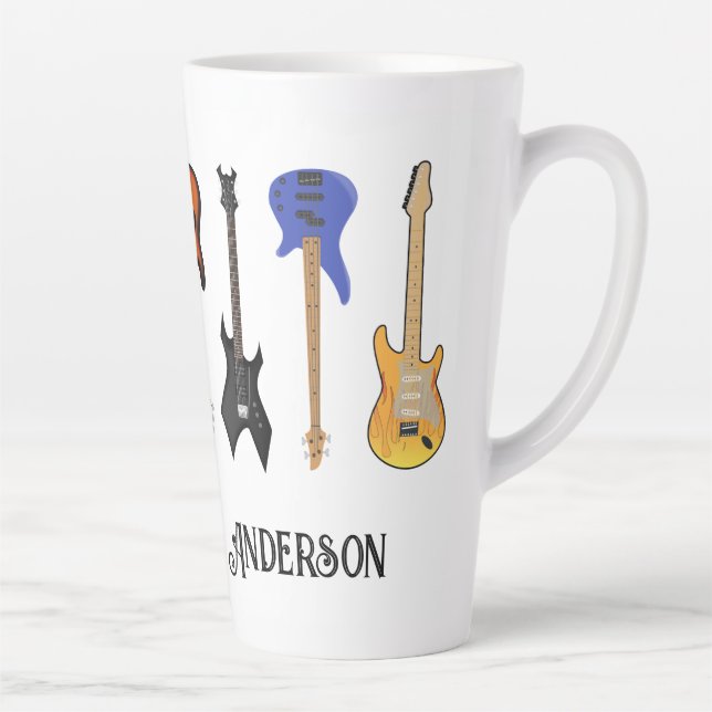 Electric Guitars Personalise Latte Mug (Right)