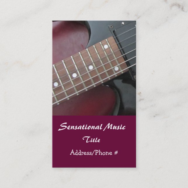 Electric Guitars Sensational Music Business Card (Front)