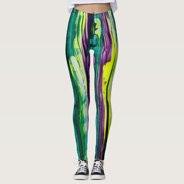     Electric Harmony -handmade artwork  Leggings (Front)