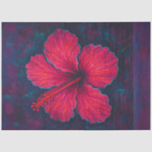 Electric Hibiscus Decoupage Paper – Neon Pink