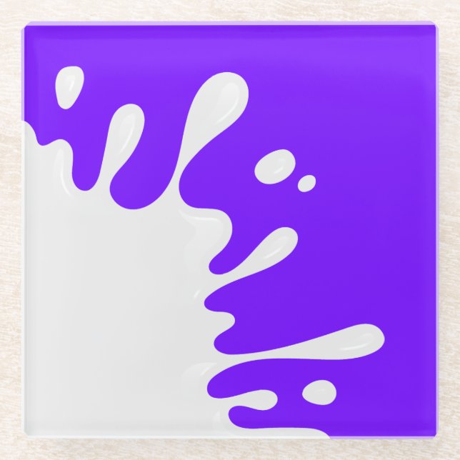Electric Indigo Blue Glass Coaster (Front)