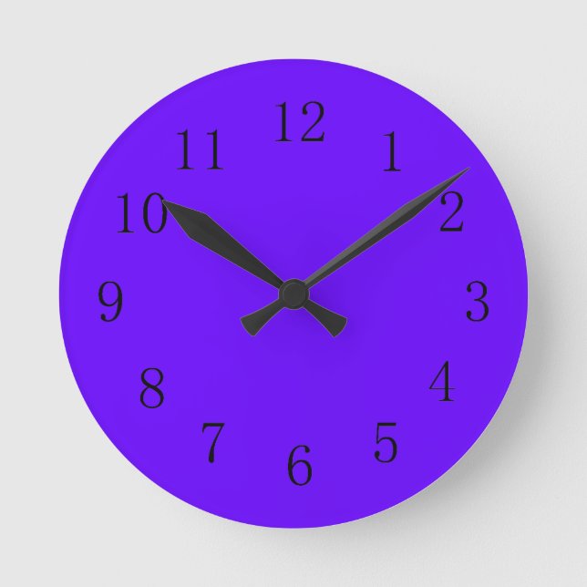 Electric Indigo Blue Kitchen Wall Clock (Front)