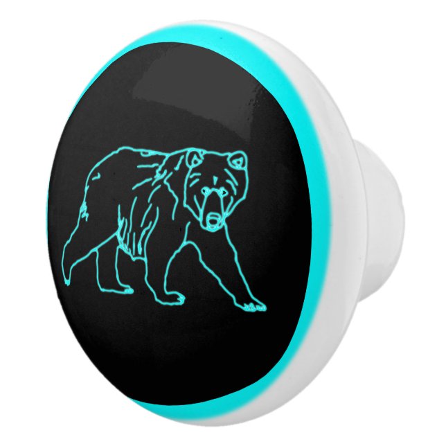 Electric Kodiak Bear Ceramic Knob (Right)