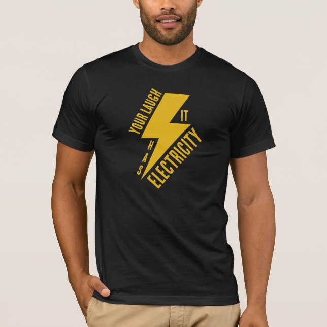 Electric Laugh Lightning Bolt Art T-Shirt (Front)