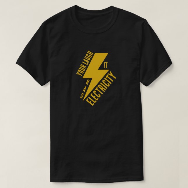Electric Laugh Lightning Bolt Art T-Shirt (Design Front)