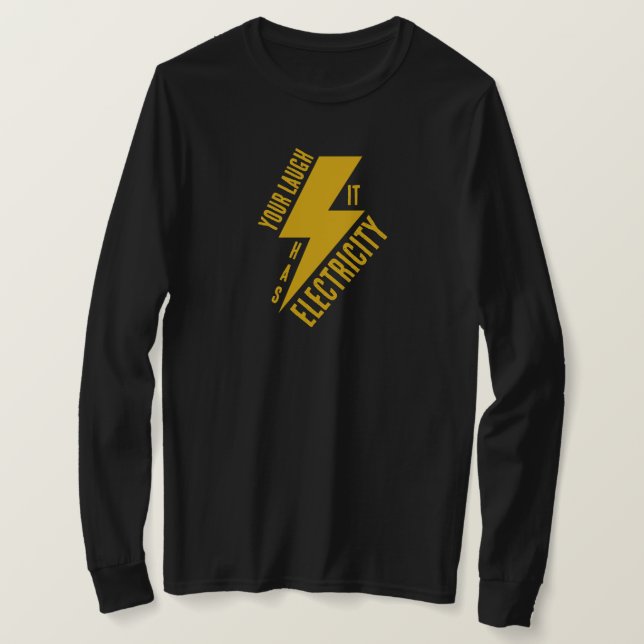 Electric Laugh Lightning Bolt Art T-Shirt (Design Front)