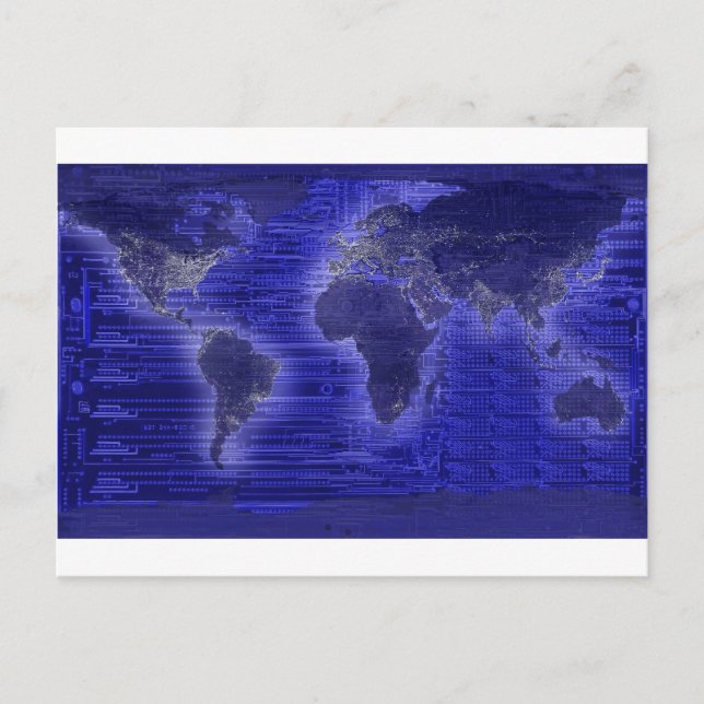 electric light world map postcard (Front)