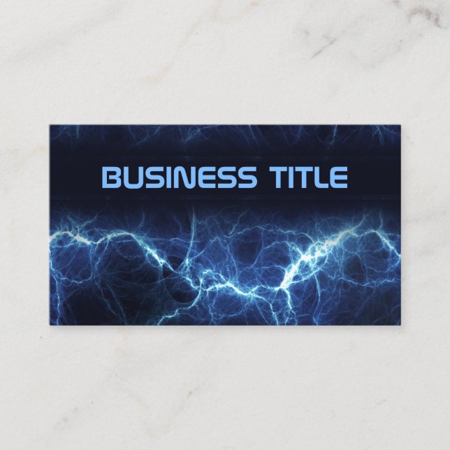 Electric Lightning Electrician Business Card (Front)