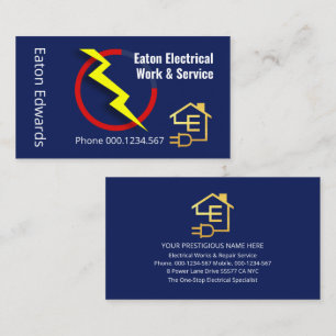 Electric Lightning Power Metre Gauge Electrician Business Card