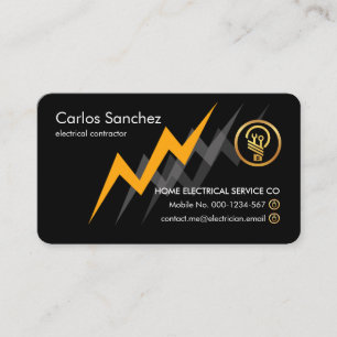 Electric Lightning Powers Electrician Business Card