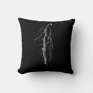 Electric Lightning Strike Throw Pillow