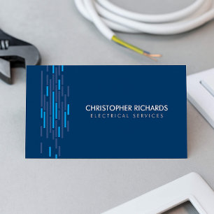 Electric Lights Blue Electrician Business Card