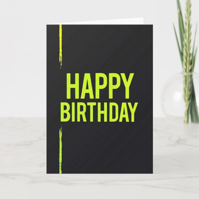 Electric Lime Birthday Card (Front)