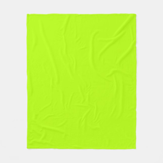 Electric Lime Green Accent Ready to Customise Fleece Blanket (Front)