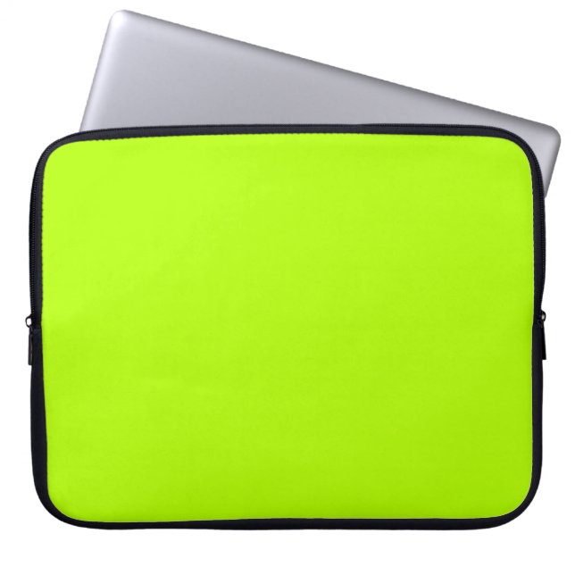 Electric Lime Green Accent Ready to Customize Laptop Sleeve (Front)