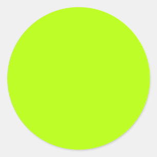 Electric Lime Green Colour Ready to Customise Classic Round Sticker