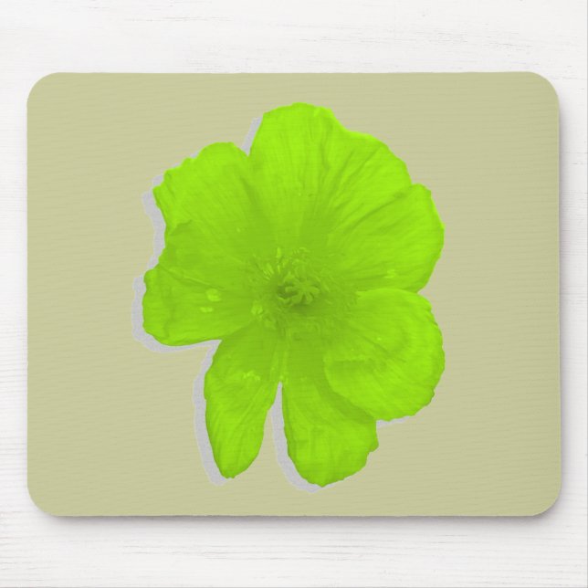 Electric Lime/ PopArt Flower Mouse Pad (Front)
