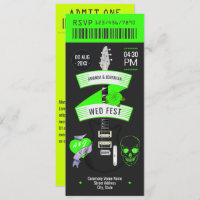 Electric Lime Rock ’n’ Roll Wedding Ticket