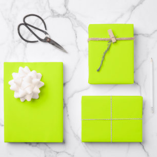 Electric Lime Solid Colour Wrapping Paper Sheet