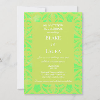 Electric Lime Summer Bright Batik Custom Invitation