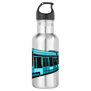 Electric locomotive cartoon illustration 532 ml water bottle