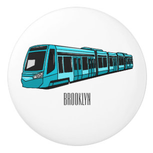 Electric locomotive cartoon illustration ceramic knob