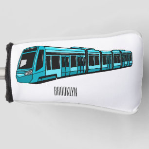 Electric locomotive cartoon illustration golf head cover